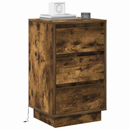 vidaXL Bedside Cabinet Smoked Oak 39 x 34.5 x 65 cm Engineered wood 3