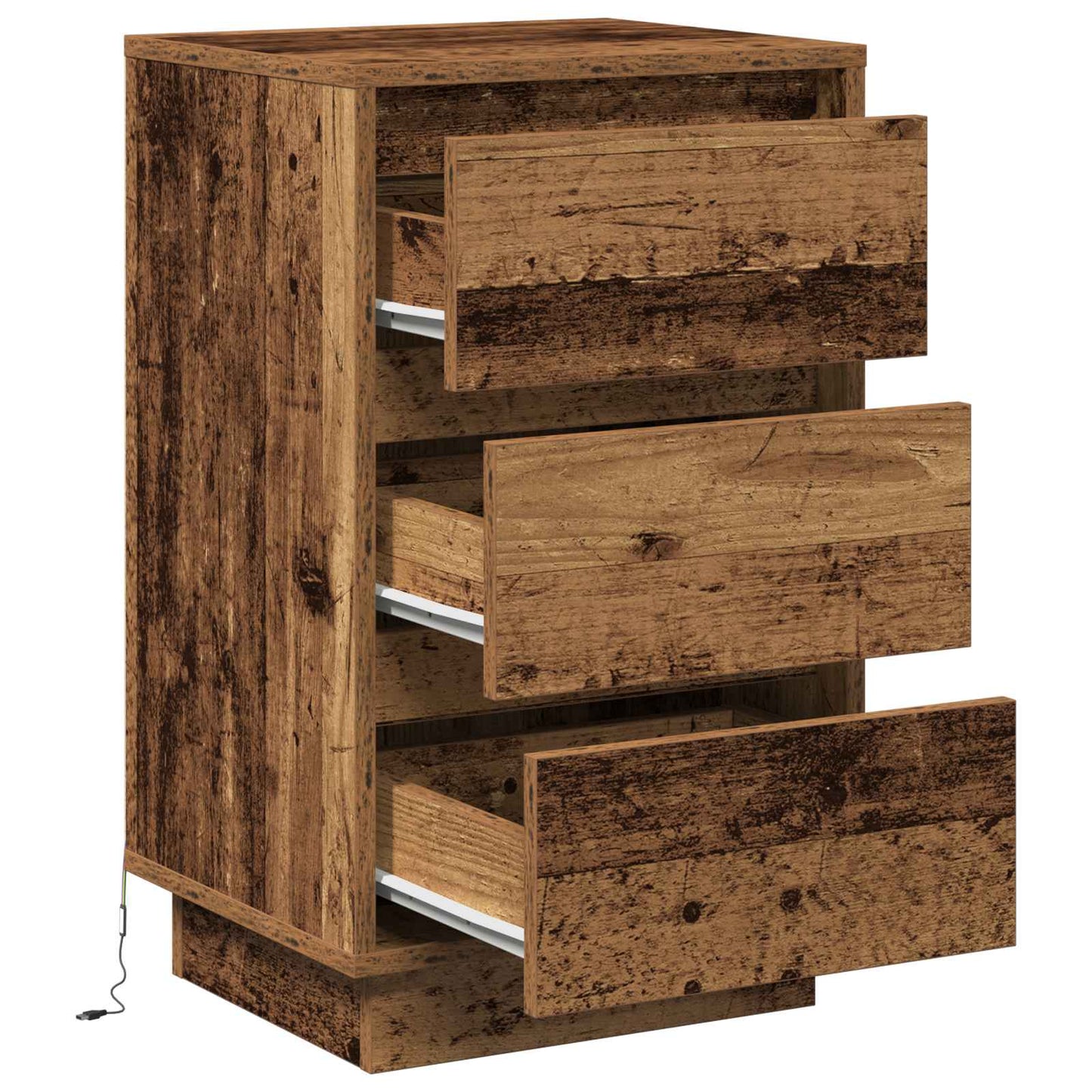 vidaXL Bedside Cabinet Old Wood 39 x 34.5 x 65 cm Engineered wood 5