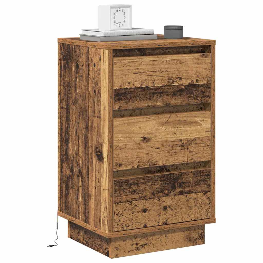 vidaXL Bedside Cabinet Old Wood 39 x 34.5 x 65 cm Engineered wood 3