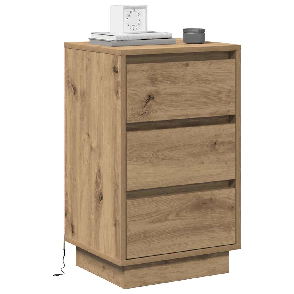 vidaXL Bedside Cabinet Artisan Oak 39 x 34.5 x 65 cm Engineered wood 3
