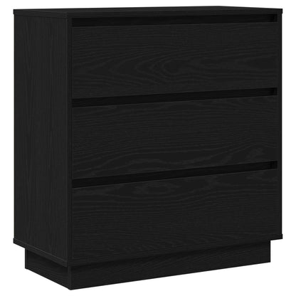 vidaXL Bedside Cabinet Black Oak 71 x 34.5 x 75 cm Engineered wood 2