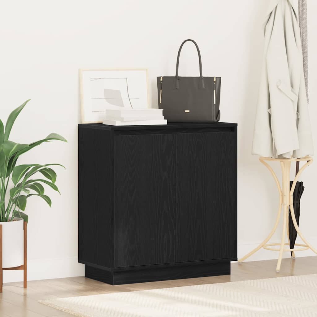 vidaXL LED Sideboard Black Oak 71 x 34.5 x 75 cm Engineered Wood 5