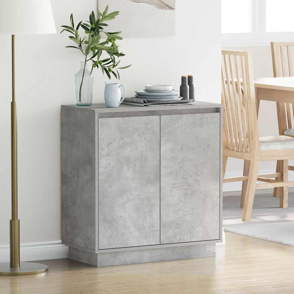 vidaXL LED Sideboard Concrete Grey 71 x 34.5 x 75 cm Engineered Wood 1