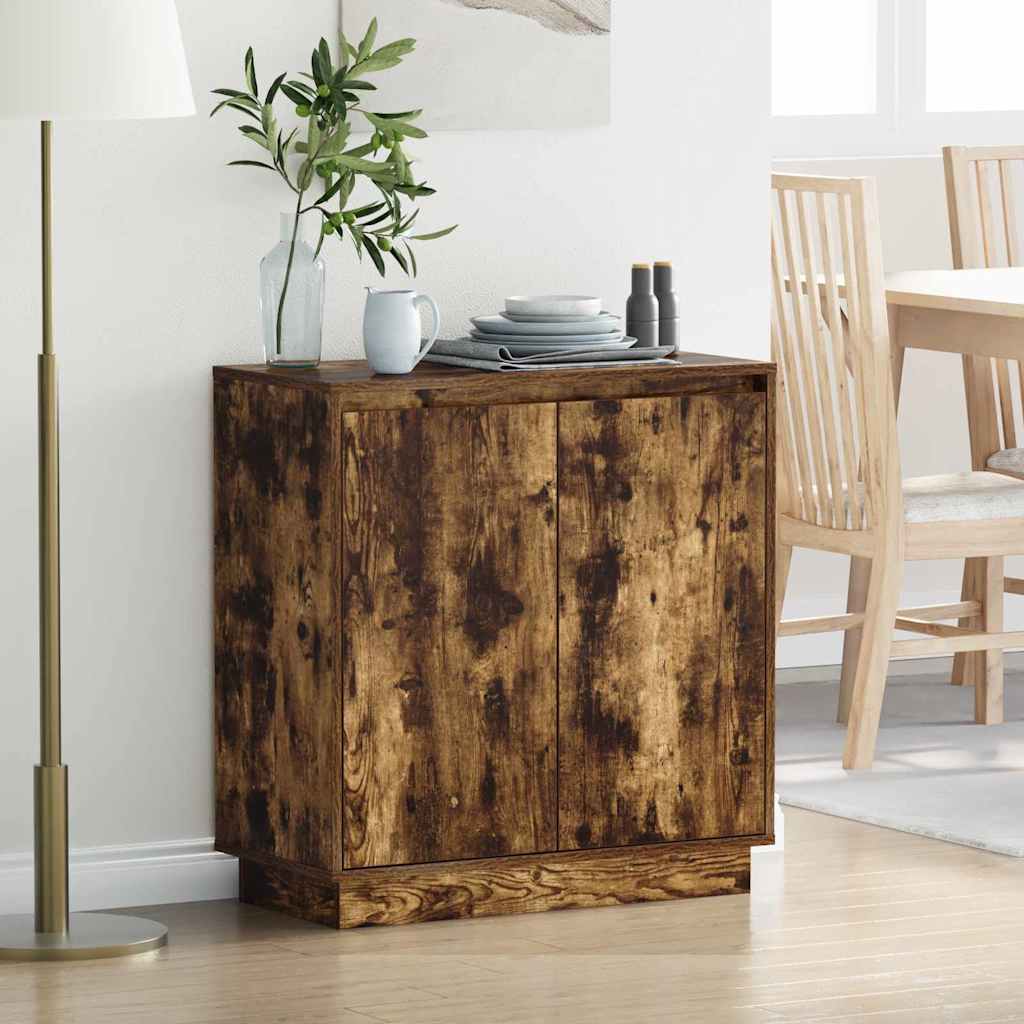 vidaXL LED Sideboard Smoked Oak 71 x 34.5 x 75 cm Engineered Wood 1