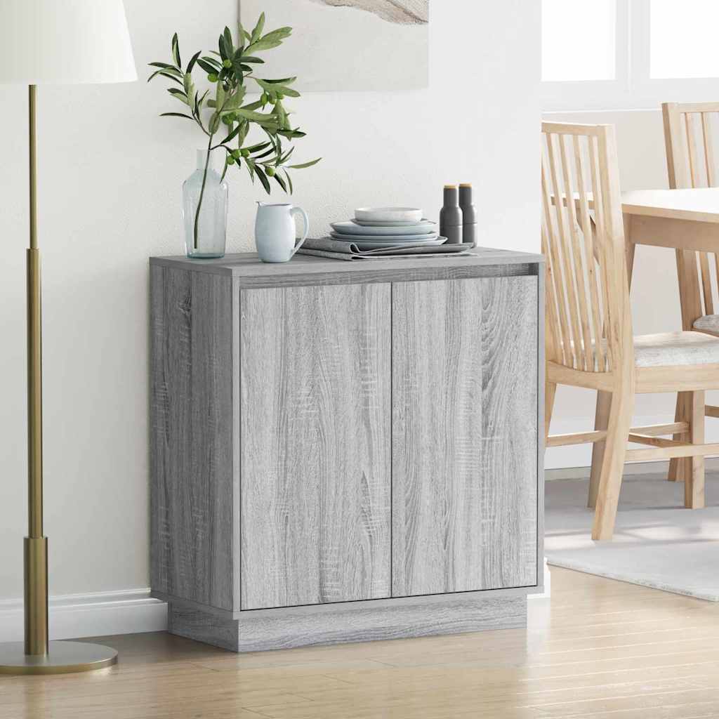 vidaXL LED Sideboard Grey Sonoma 71 x 34.5 x 75 cm Engineered Wood 1