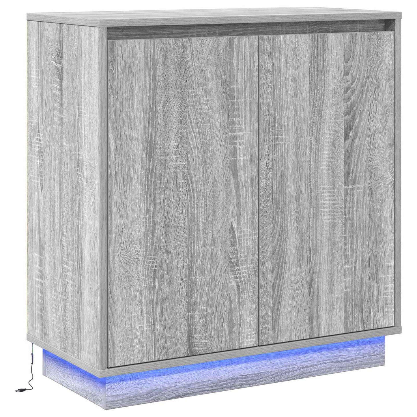 vidaXL LED Sideboard Grey Sonoma 71 x 34.5 x 75 cm Engineered Wood 2