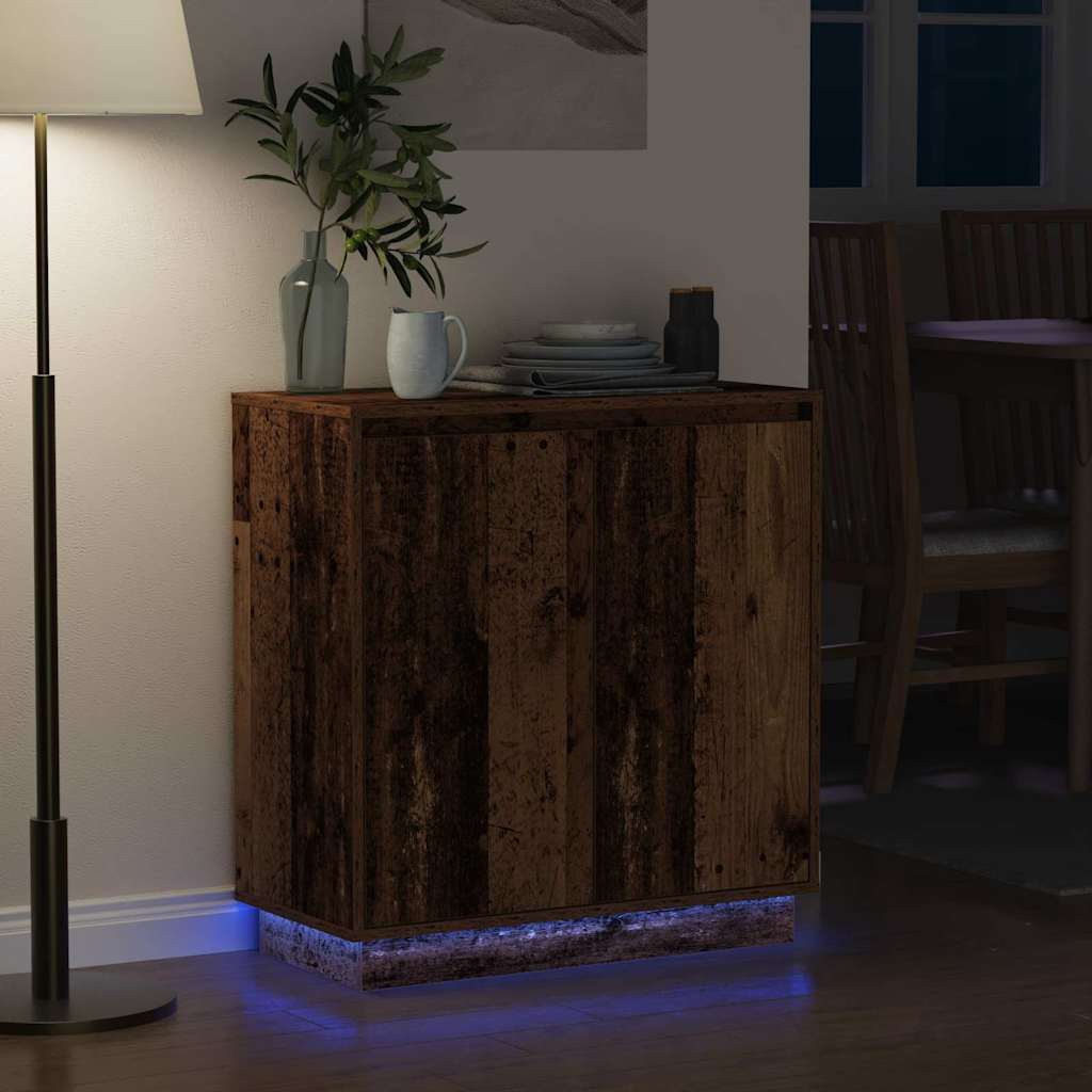vidaXL LED Sideboard Old Wood 71 x 34.5 x 75 cm Engineered Wood 6