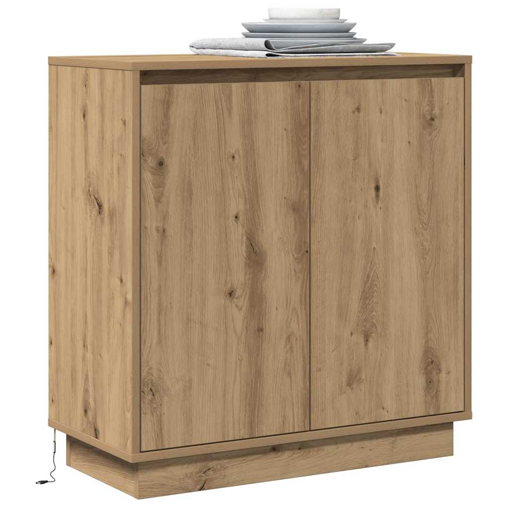 vidaXL LED Sideboard Artisan Oak 71 x 34.5 x 75 cm Engineered Wood 3