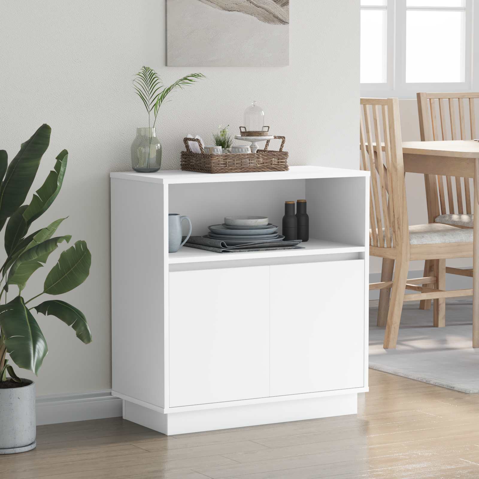 vidaXL LED Sideboard White 71 x 34.5 x 75 cm Engineered Wood 5