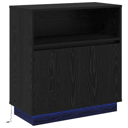 vidaXL LED Sideboard Black Oak 71 x 34.5 x 75 cm Engineered Wood 2