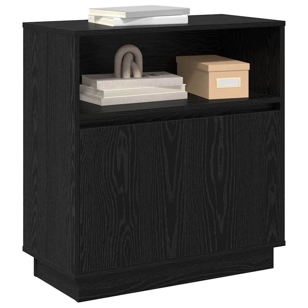 vidaXL LED Sideboard Black Oak 71 x 34.5 x 75 cm Engineered Wood 3