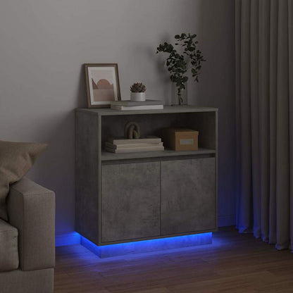 vidaXL LED Sideboard Concrete grey 71 x 34.5 x 75 cm Engineered Wood 6