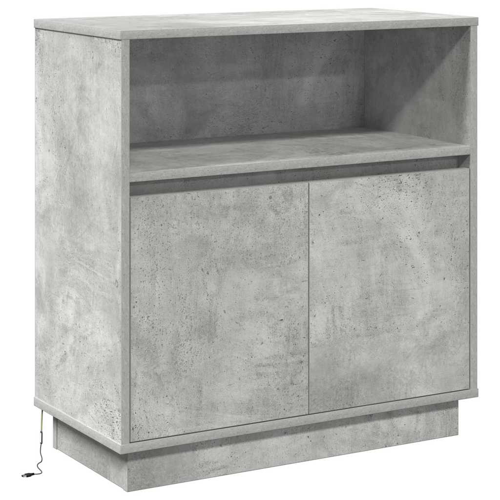 vidaXL LED Sideboard Concrete grey 71 x 34.5 x 75 cm Engineered Wood 2