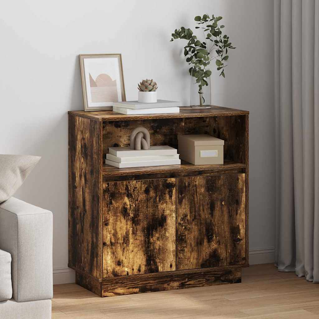 vidaXL LED Sideboard Smoked Oak 71 x 34.5 x 75 cm Engineered Wood 1