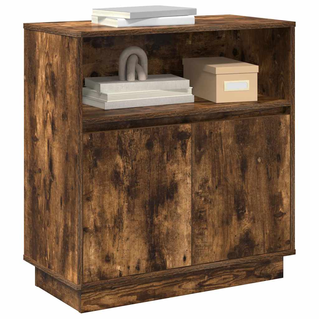 vidaXL LED Sideboard Smoked Oak 71 x 34.5 x 75 cm Engineered Wood 3