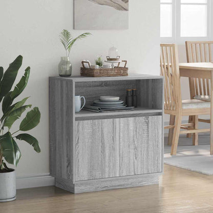 vidaXL LED Sideboard Grey Sonoma 71 x 34.5 x 75 cm Engineered Wood 5