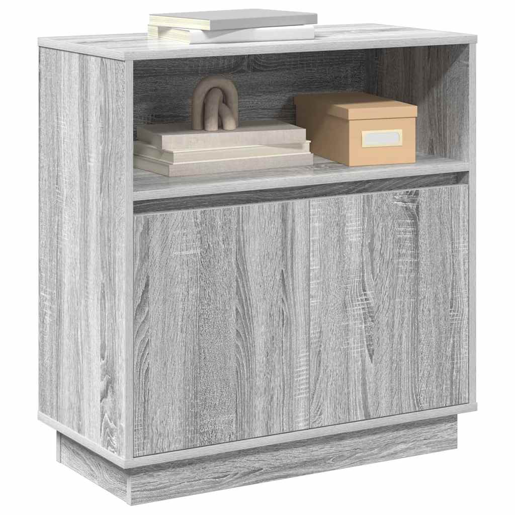 vidaXL LED Sideboard Grey Sonoma 71 x 34.5 x 75 cm Engineered Wood 3