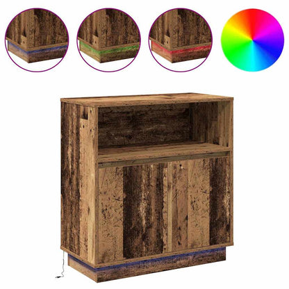 vidaXL LED Sideboard Old Wood 71 x 34.5 x 75 cm Engineered Wood 4