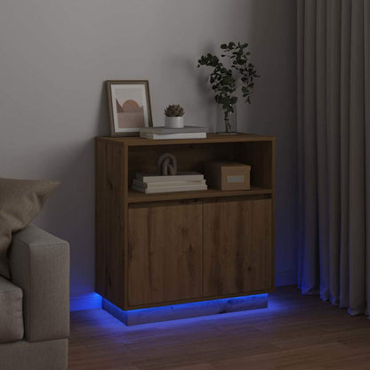 vidaXL LED Sideboard Artisan Oak 71 x 34.5 x 75 cm Engineered Wood 6