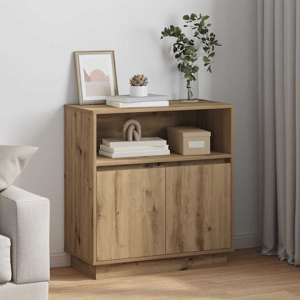 vidaXL LED Sideboard Artisan Oak 71 x 34.5 x 75 cm Engineered Wood 1