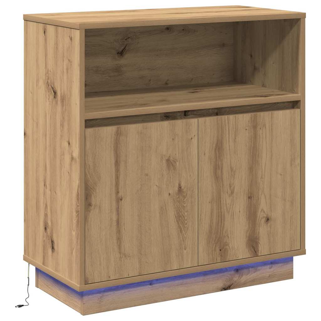 vidaXL LED Sideboard Artisan Oak 71 x 34.5 x 75 cm Engineered Wood 2