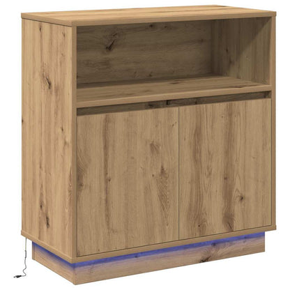 vidaXL LED Sideboard Artisan Oak 71 x 34.5 x 75 cm Engineered Wood 2