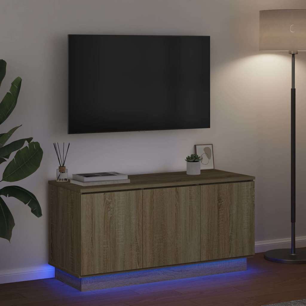 vidaXL TV Cabinet 100 x 38 x 49 cm Sonoma Oak Engineered Wood 5