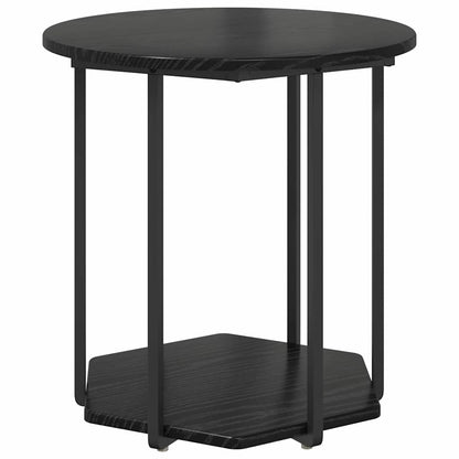vidaXL Side Table Set 2 pcs Black Oak 50 x 50 x 50.5 cm 5