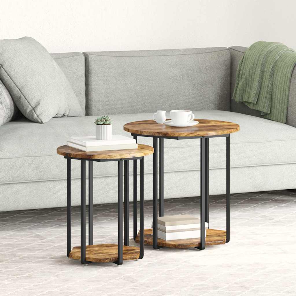 vidaXL Side Table Set 2 pcs Brown 50 x 50 x 50.5 cm 1