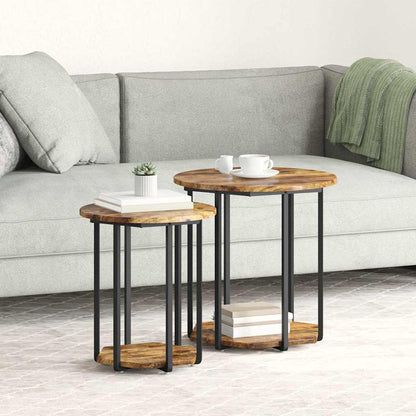 vidaXL Side Table Set 2 pcs Brown 50 x 50 x 50.5 cm 1