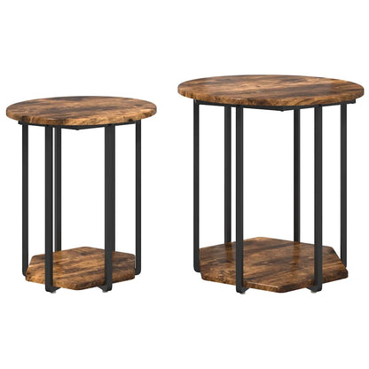 vidaXL Side Table Set 2 pcs Brown 50 x 50 x 50.5 cm 2