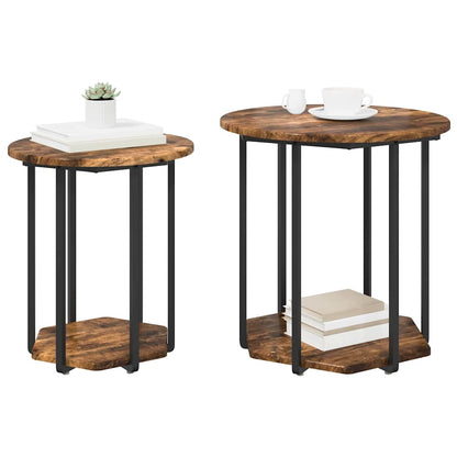 vidaXL Side Table Set 2 pcs Brown 50 x 50 x 50.5 cm 3