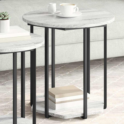 vidaXL Side Table Set 2 pcs Grey 50 x 50 x 50.5 cm 4