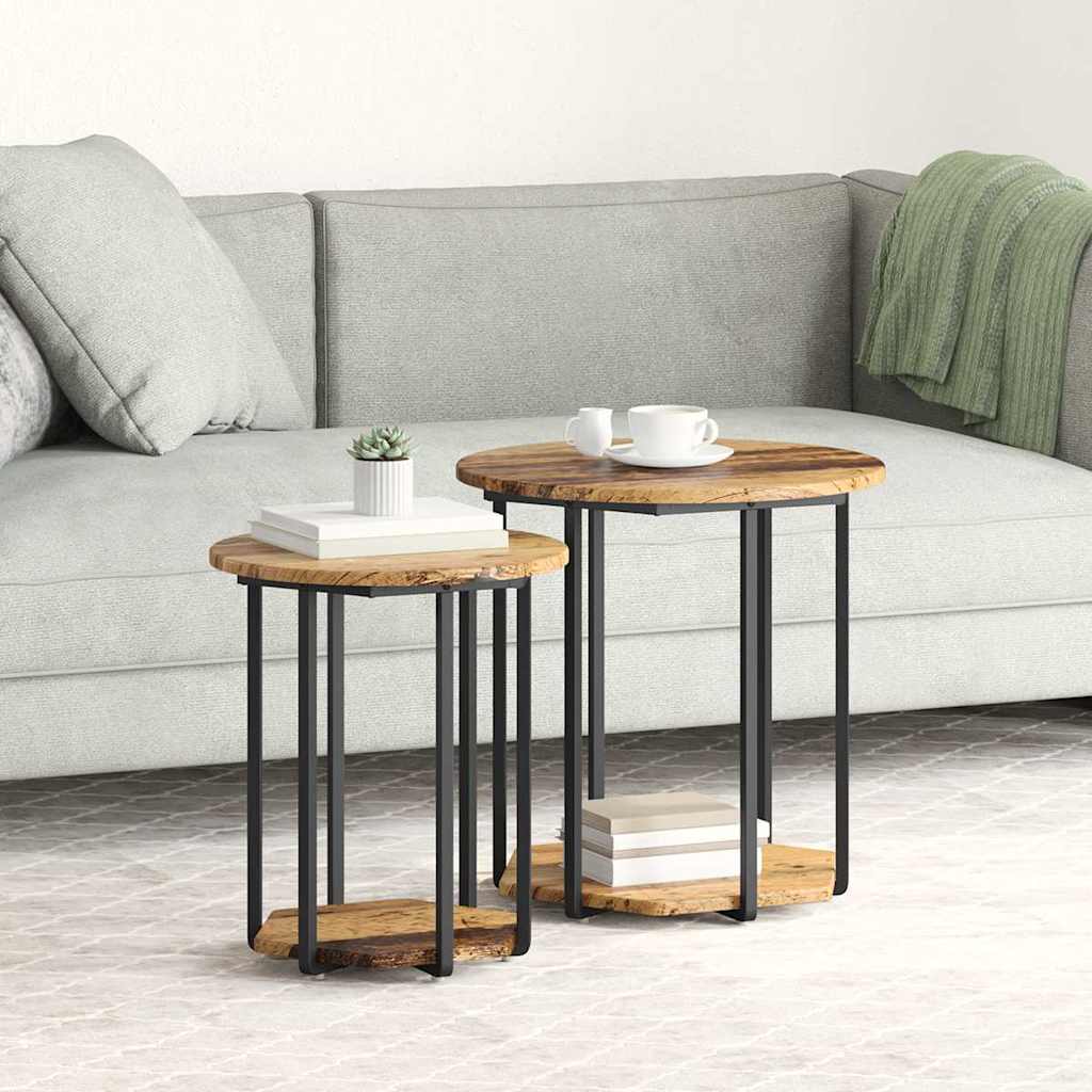 vidaXL Side Table Set 2 pcs Brown 50 x 50 x 50.5 cm 1