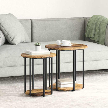 vidaXL Side Table Set 2 pcs Brown 50 x 50 x 50.5 cm 1