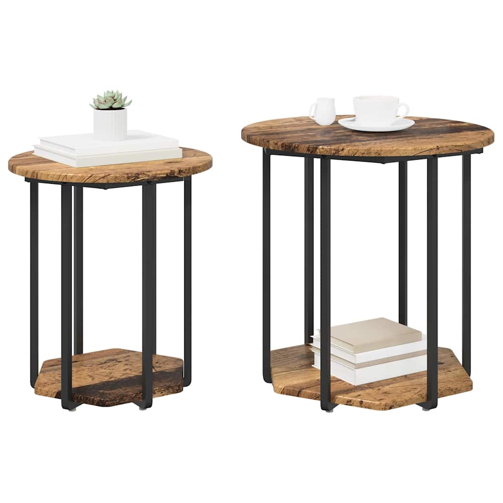 vidaXL Side Table Set 2 pcs Brown 50 x 50 x 50.5 cm 3