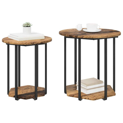 vidaXL Side Table Set 2 pcs Brown 50 x 50 x 50.5 cm 3