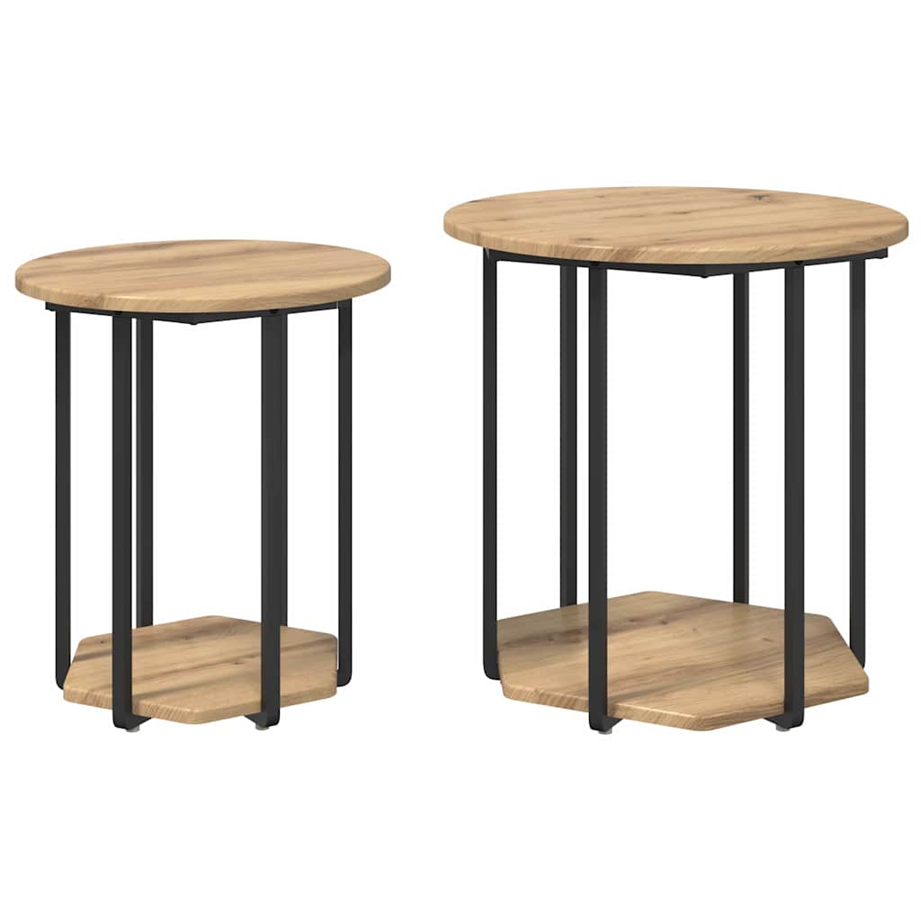 vidaXL Side Table Set 2 pcs Brown 50 x 50 x 50.5 cm 2
