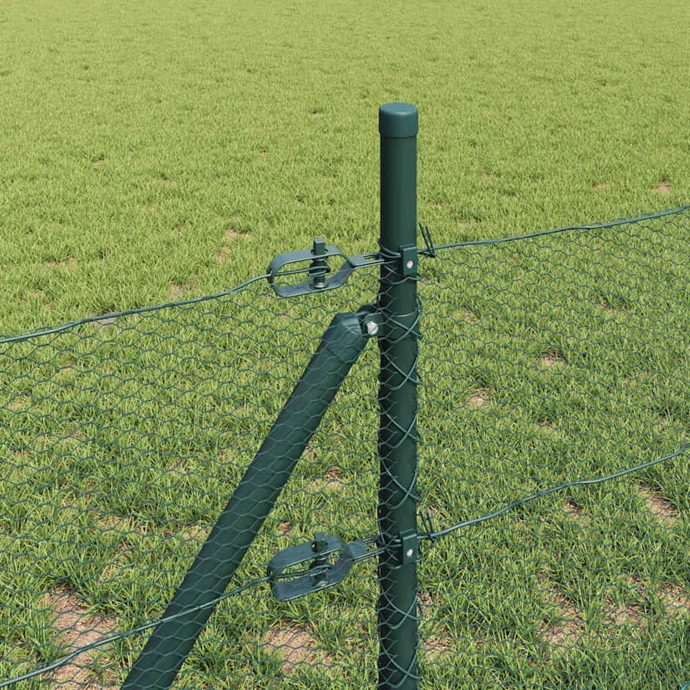 Hexagonal Fence Ground Fix PVC-Coated Steel Green mesh Size