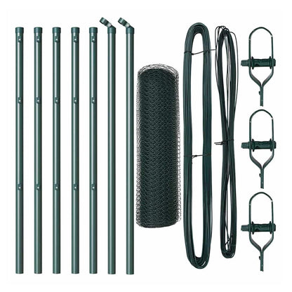 Hexagonal Fence Ground Fix PVC-Coated Steel Green mesh Size