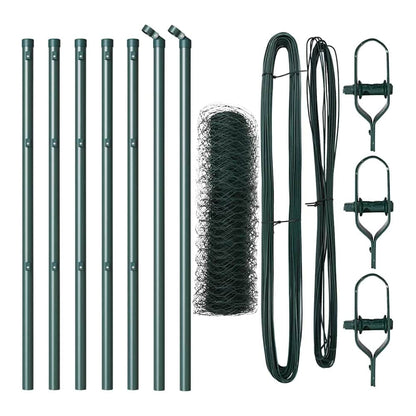 Hexagonal Fence Ground Fix PVC-Coated Steel Green mesh Size