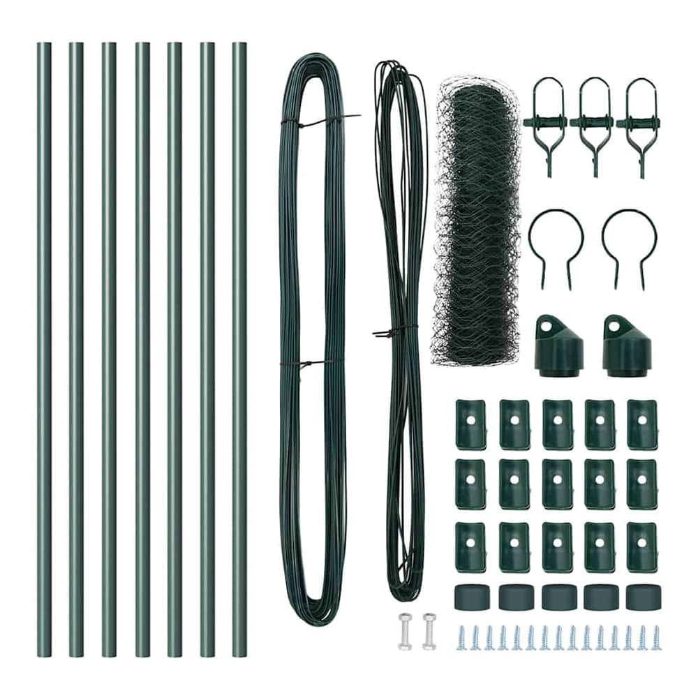 Hexagonal Fence Ground Fix PVC-Coated Steel Green mesh Size