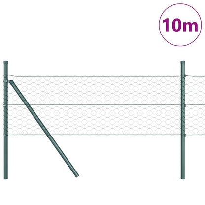 vidaXL Hexagonal Fence Ground Fix 10 x 0.8 m PVC-Coated Steel Green 3