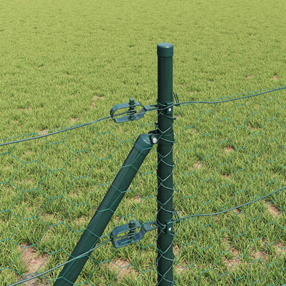 vidaXL Hexagonal Fence Ground Fix 10 x 0.8 m PVC-Coated Steel Green 4