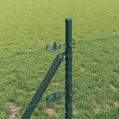 vidaXL Hexagonal Fence Ground Fix 25 x 0.4 m PVC-Coated Steel Green 4