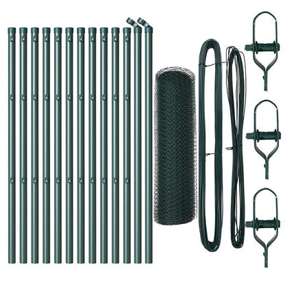 vidaXL Hexagonal Fence Ground Fix 25 x 0.4 m PVC-Coated Steel Green 2