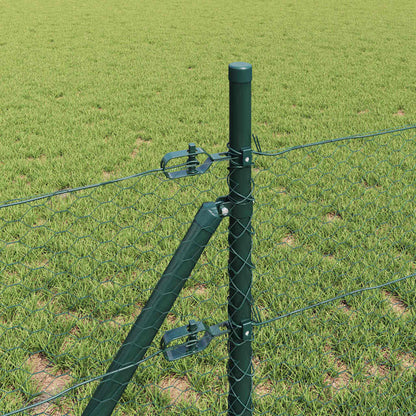 vidaXL Hexagonal Fence Ground Fix 25 x 0.4 m PVC-Coated Steel Green 4