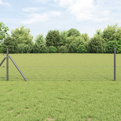 vidaXL Hexagonal Fence Ground Fix 10 x 0.8 m PVC-Coated Steel Grey 1