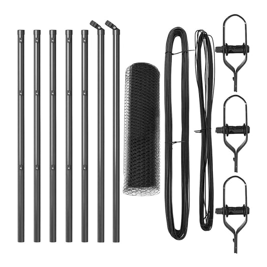 Hexagonal Fence Ground Fix PVC-Coated Steel Grey mesh Size