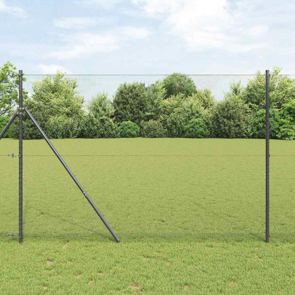 Hexagonal Fence Ground Fix PVC-Coated Steel Grey mesh Size